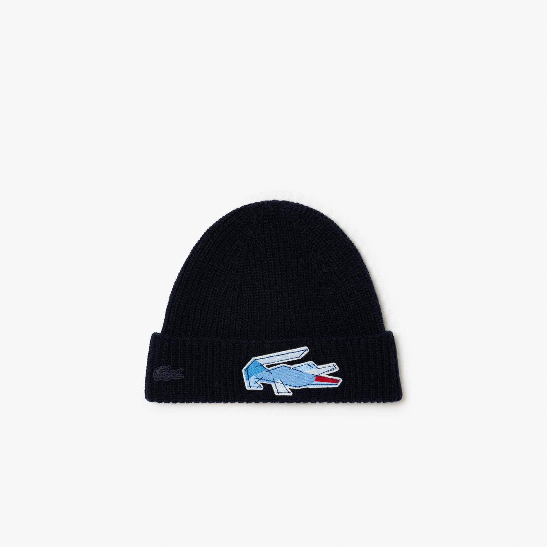 lacoste holiday ribbed wool beanie