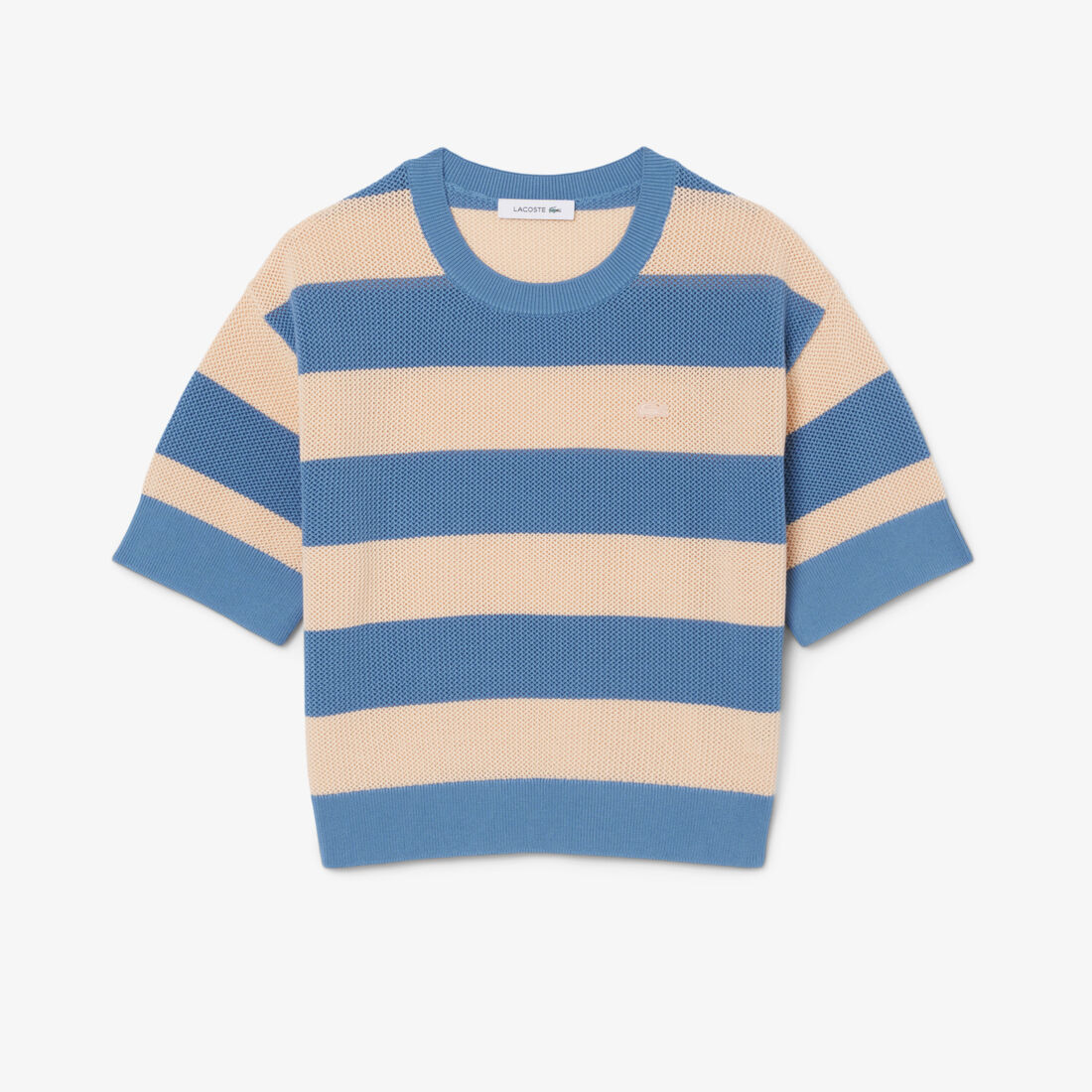Striped Mesh Knit T-shirt