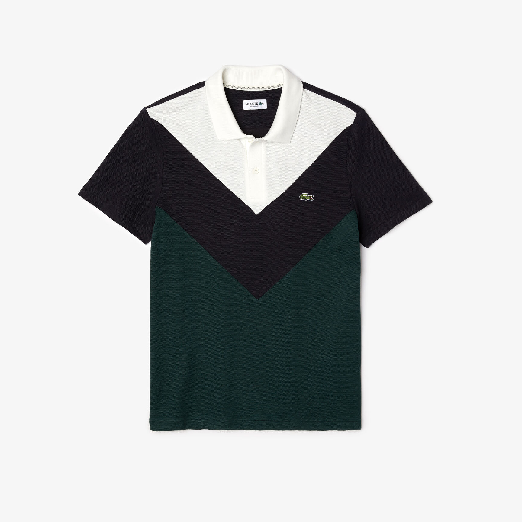 Men's Lacoste Regular Fit Geometric Colourblock Piqu&eacute; Polo Shirt