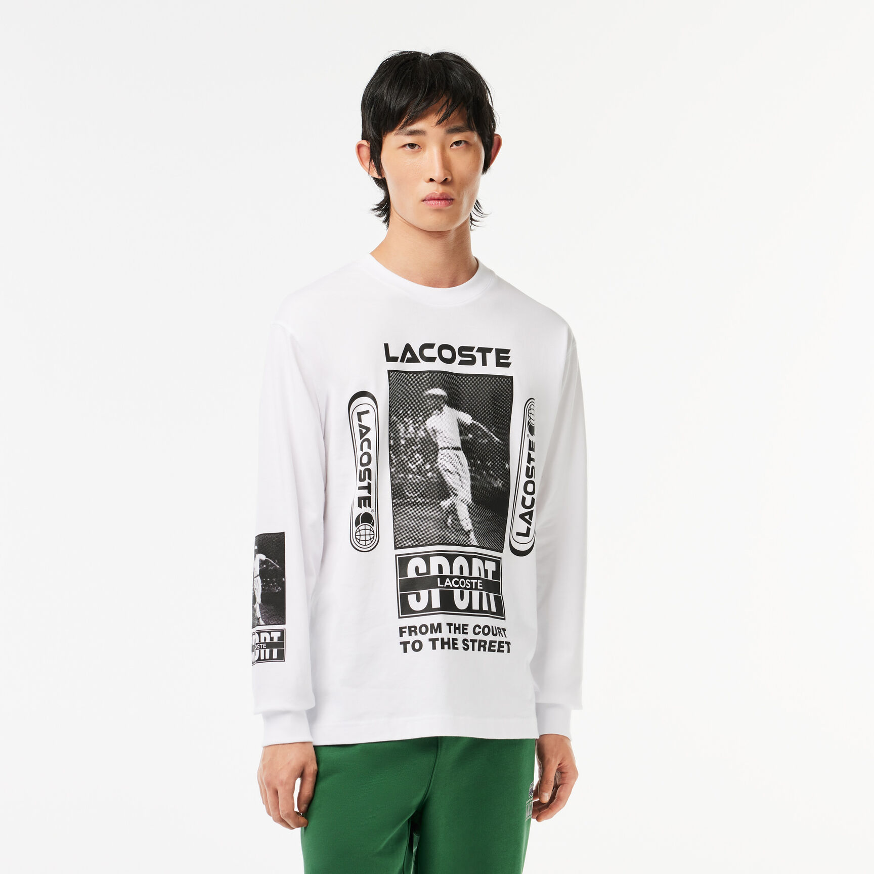 Loose fit T-shirt with Rene Lacoste print Loose fit T-shirt with Rene Lacoste print