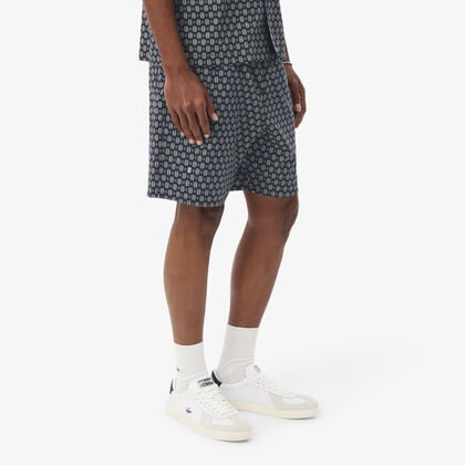 lacoste relaxed fit printed shorts