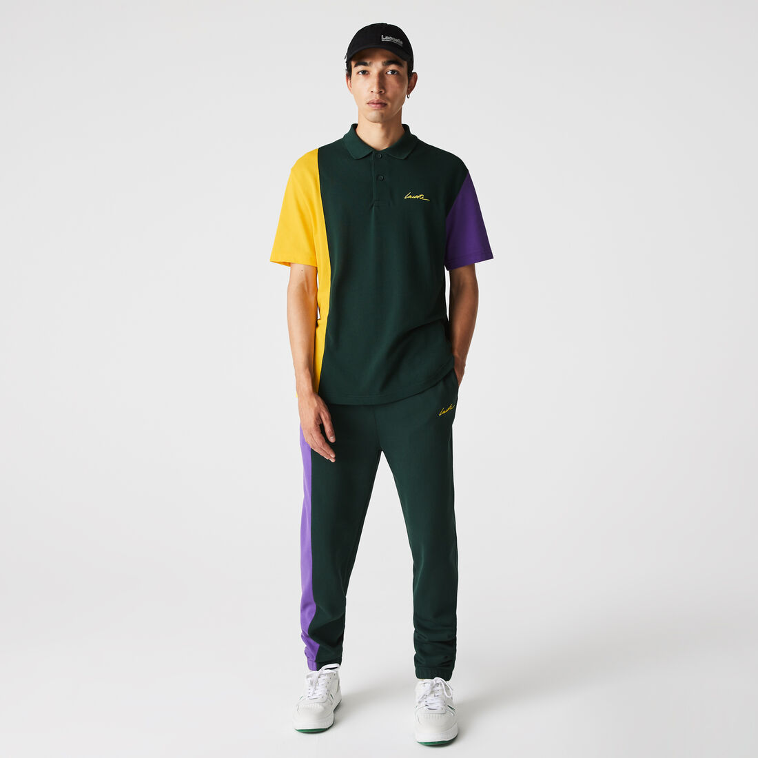 Unisex Lacoste L!VE Loose Fit Colorblock Cotton Piqué Polo Unisex Lacoste L!VE Loose Fit Colorblock Cotton Piqué Polo