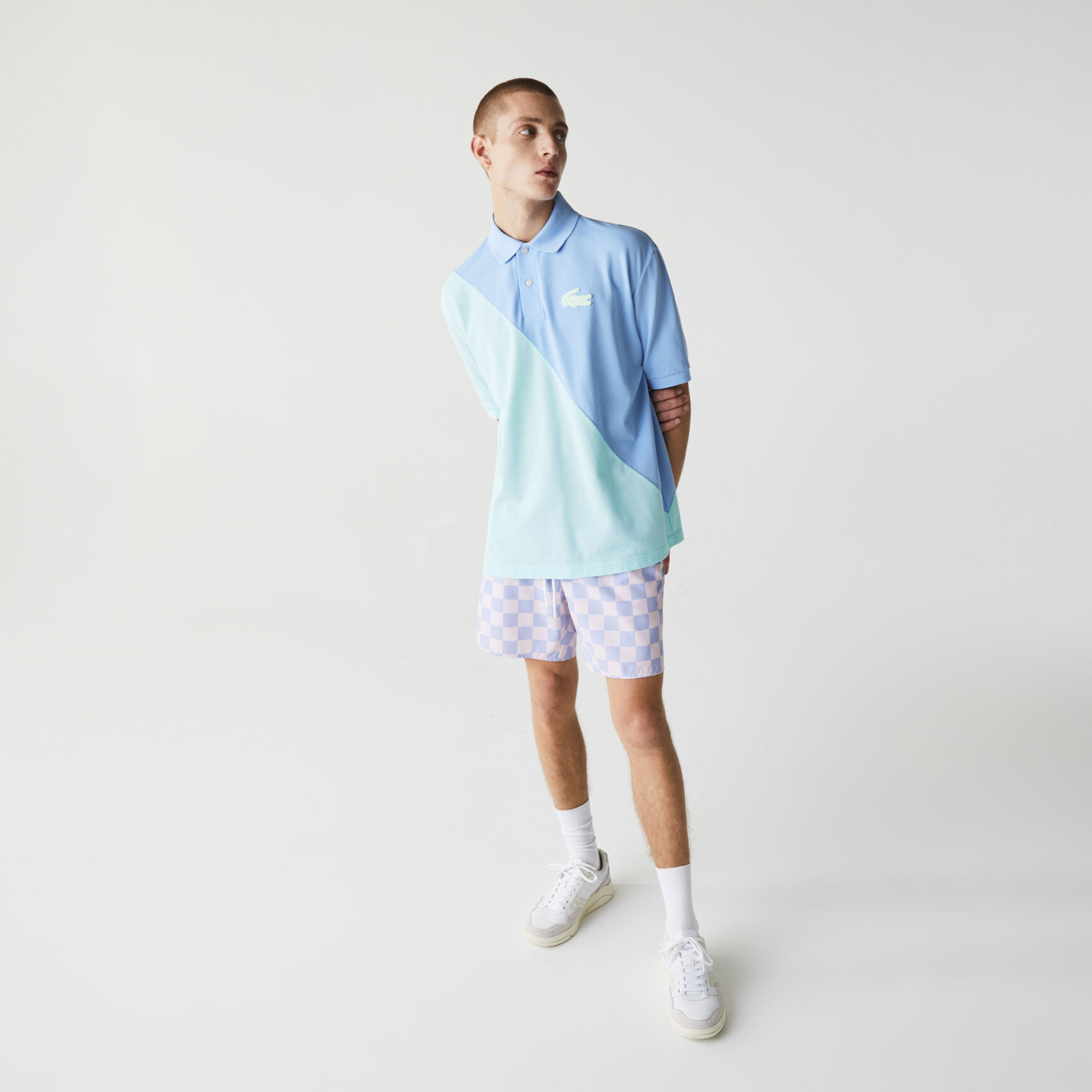 Unisex Lacoste LIVE Loose Fit Colorblock Cotton Piqu&eacute; Polo