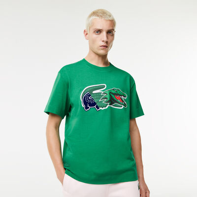 Men's Holiday Relaxed Fit Oversized Crocodile T-shirt