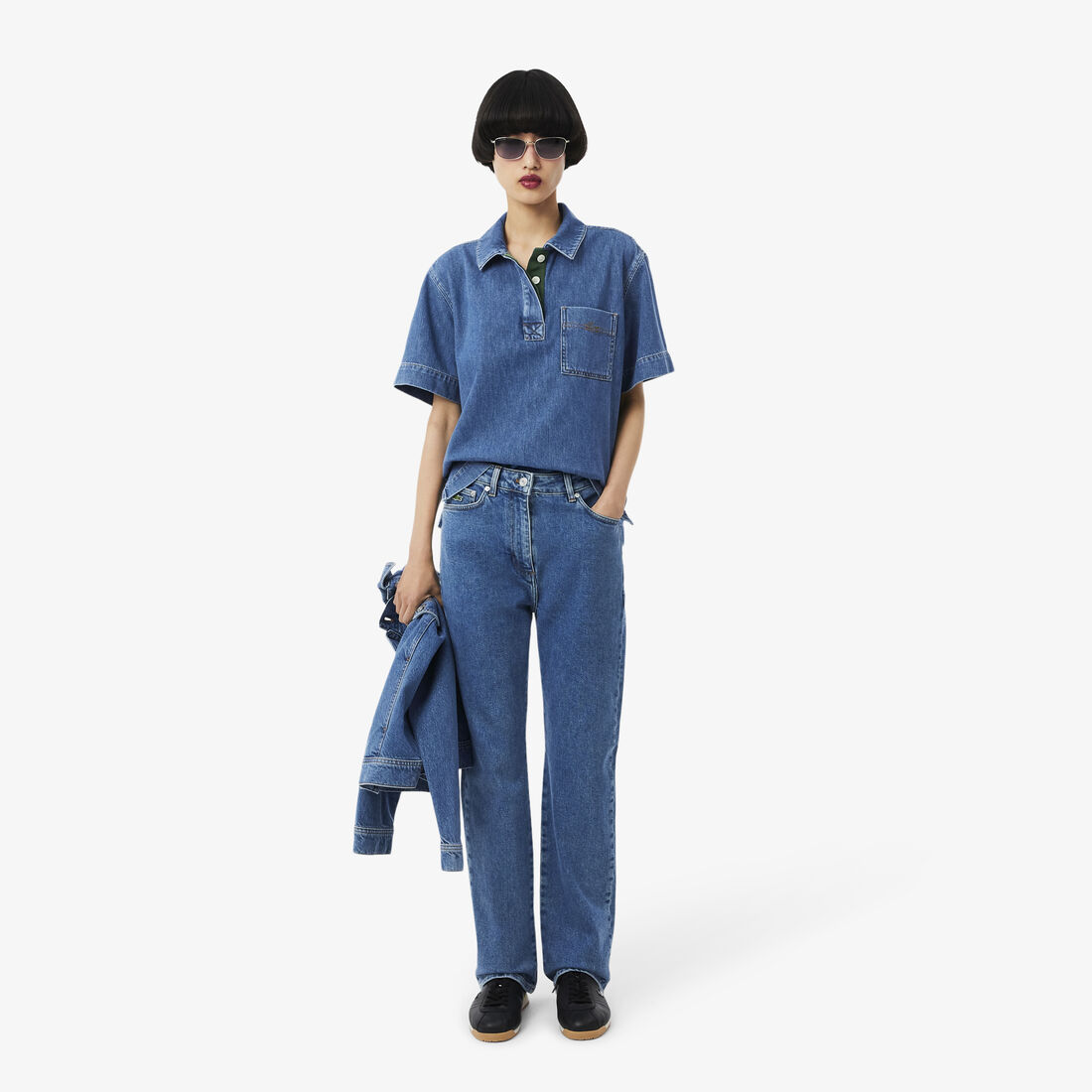 Oversized Lightweight Denim Polo Shirt Oversized Lightweight Denim Polo Shirt