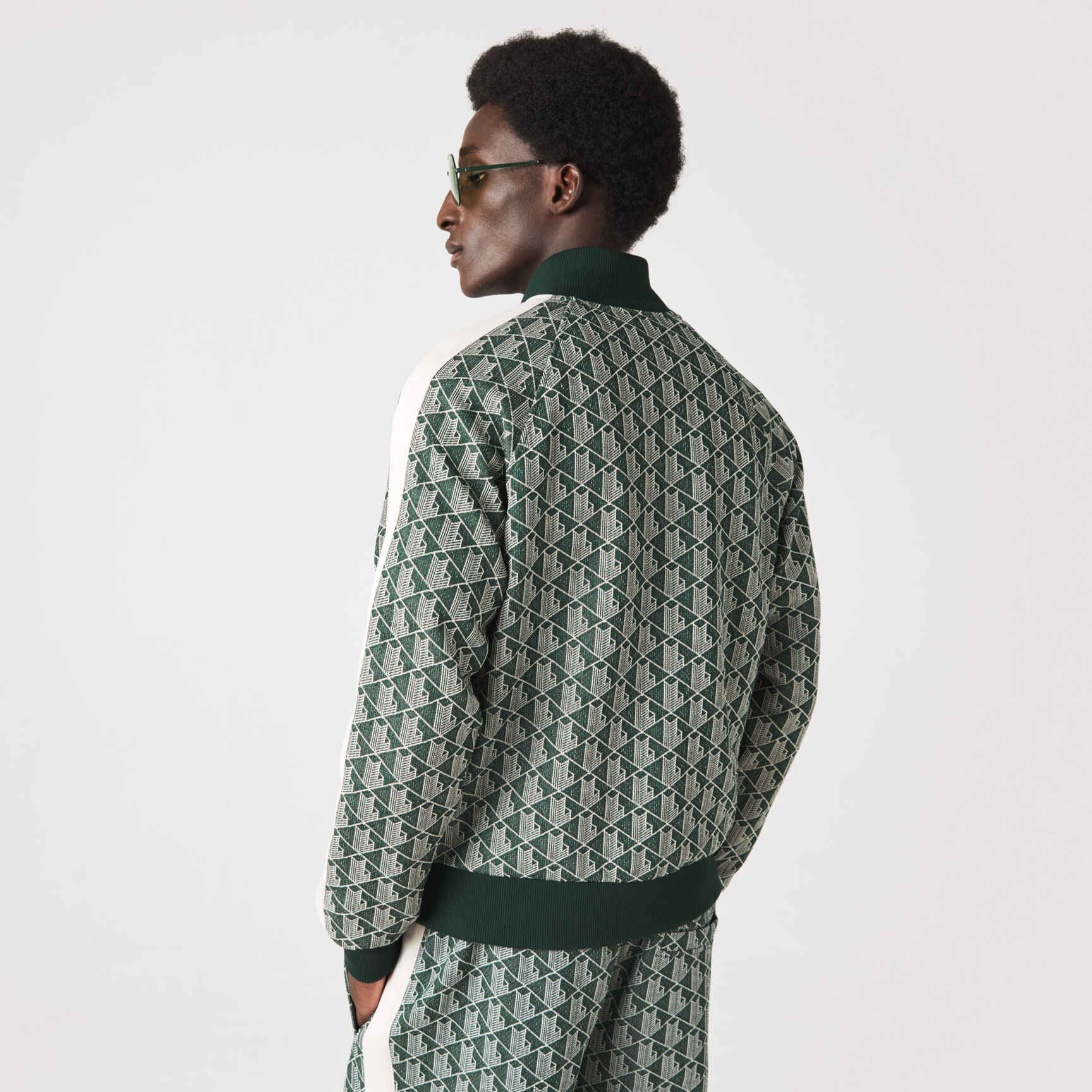 سويت شيرت بقصة عادية وسحّاب ونقشة شعار الماركة للرجال سويت شيرت بقصة عادية وسحّاب ونقشة شعار الماركة للرجال