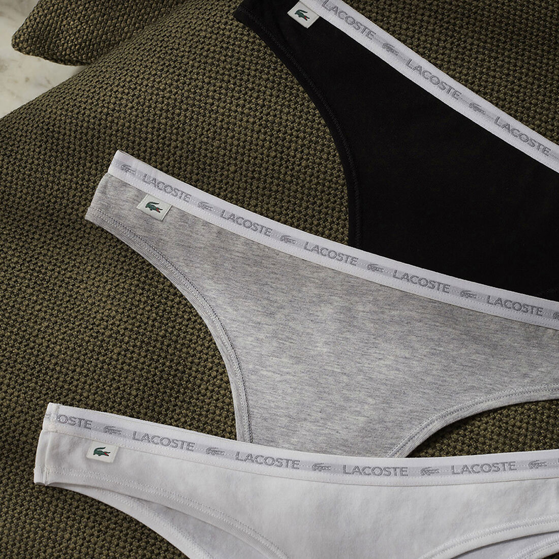 طقم ثونغ قطن مطاطي بتصميم رفيع ، 3 قطع طقم ثونغ قطن مطاطي بتصميم رفيع ، 3 قطع