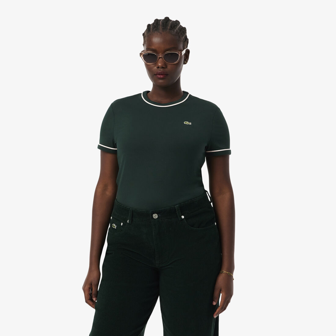 تي شيرت جيرسي بحواف متباينة تي شيرت جيرسي بحواف متباينة