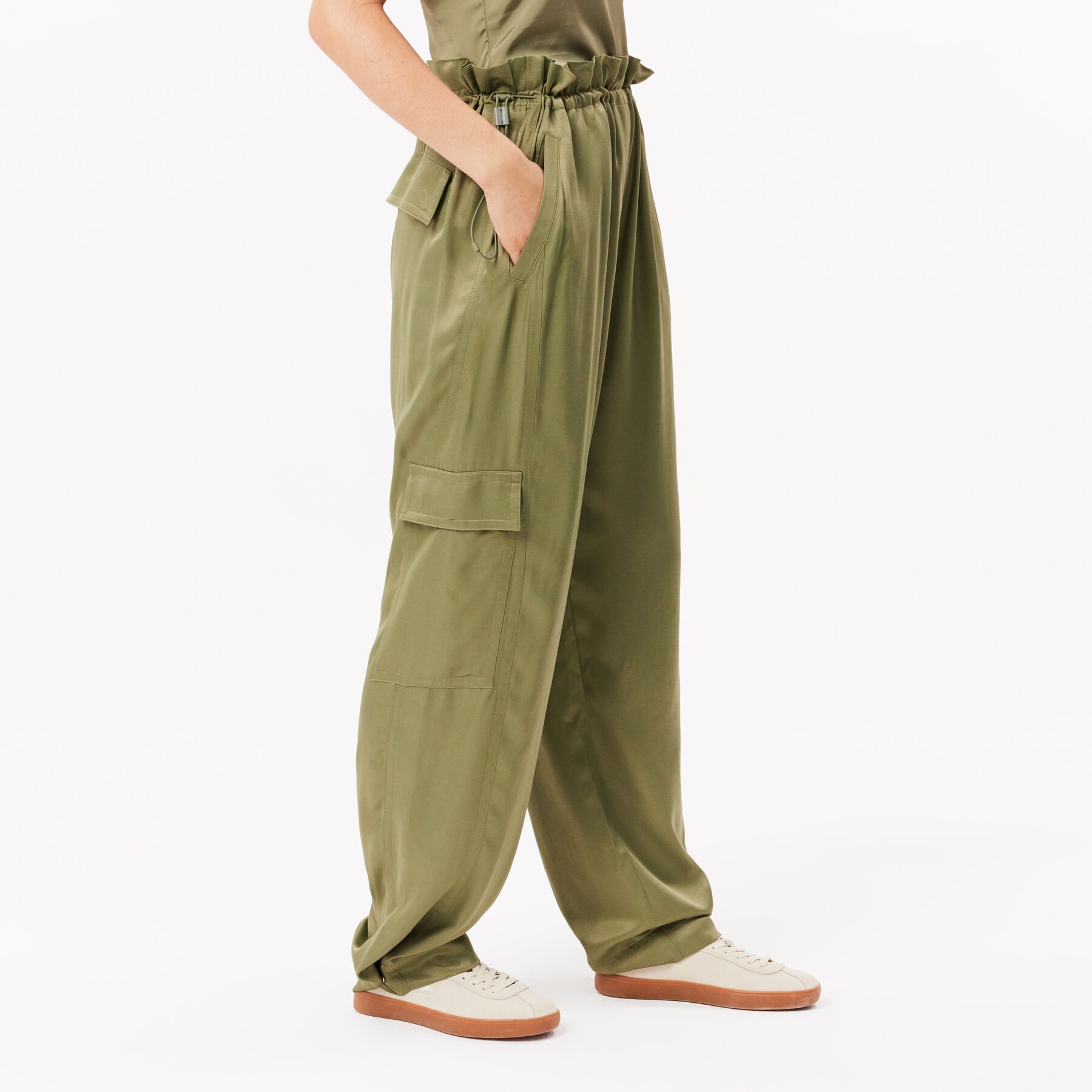 Oversized Satin Cargo Pants lacoste oversized satin cargo pants