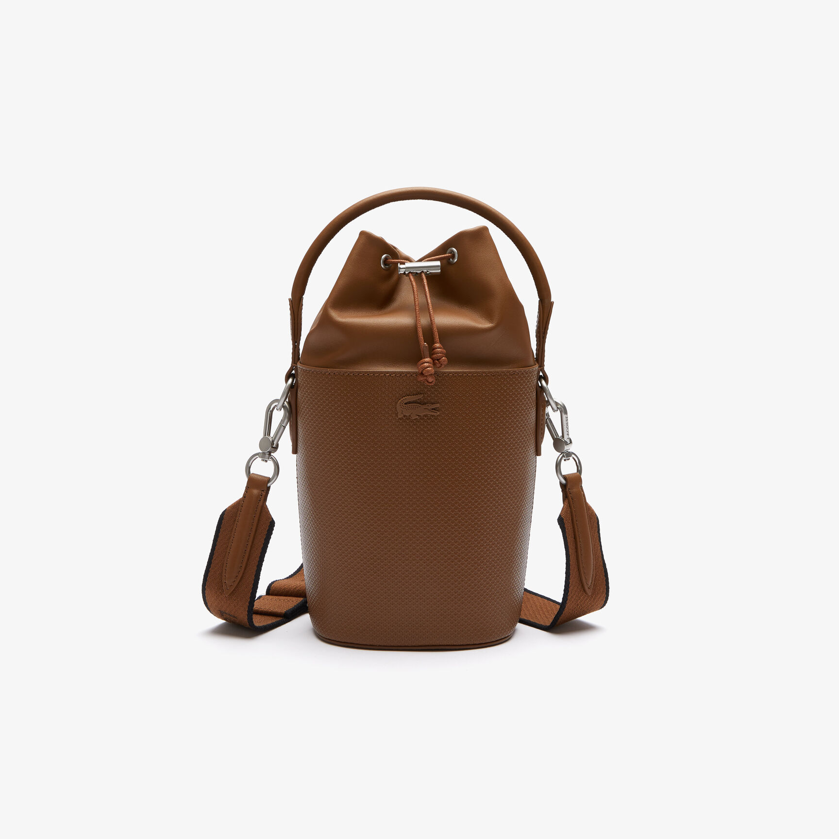 حقيبة دلو جلد بيكيه صغيرة بحزام كتف للسيدات من مجموعة Chantaco حقيبة دلو جلد بيكيه صغيرة بحزام كتف للسيدات من مجموعة Chantaco