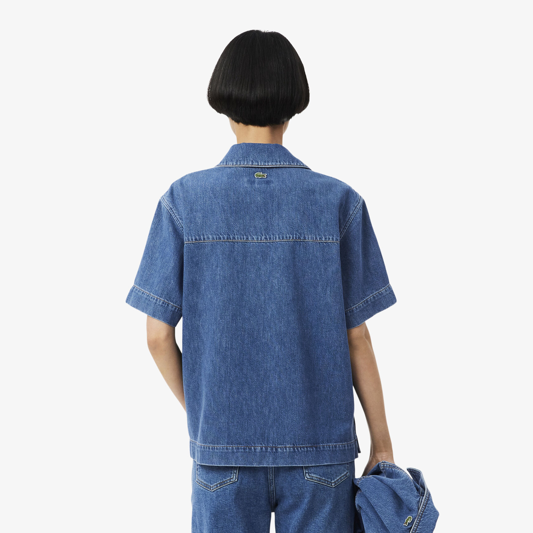 Oversized Lightweight Denim Polo Shirt