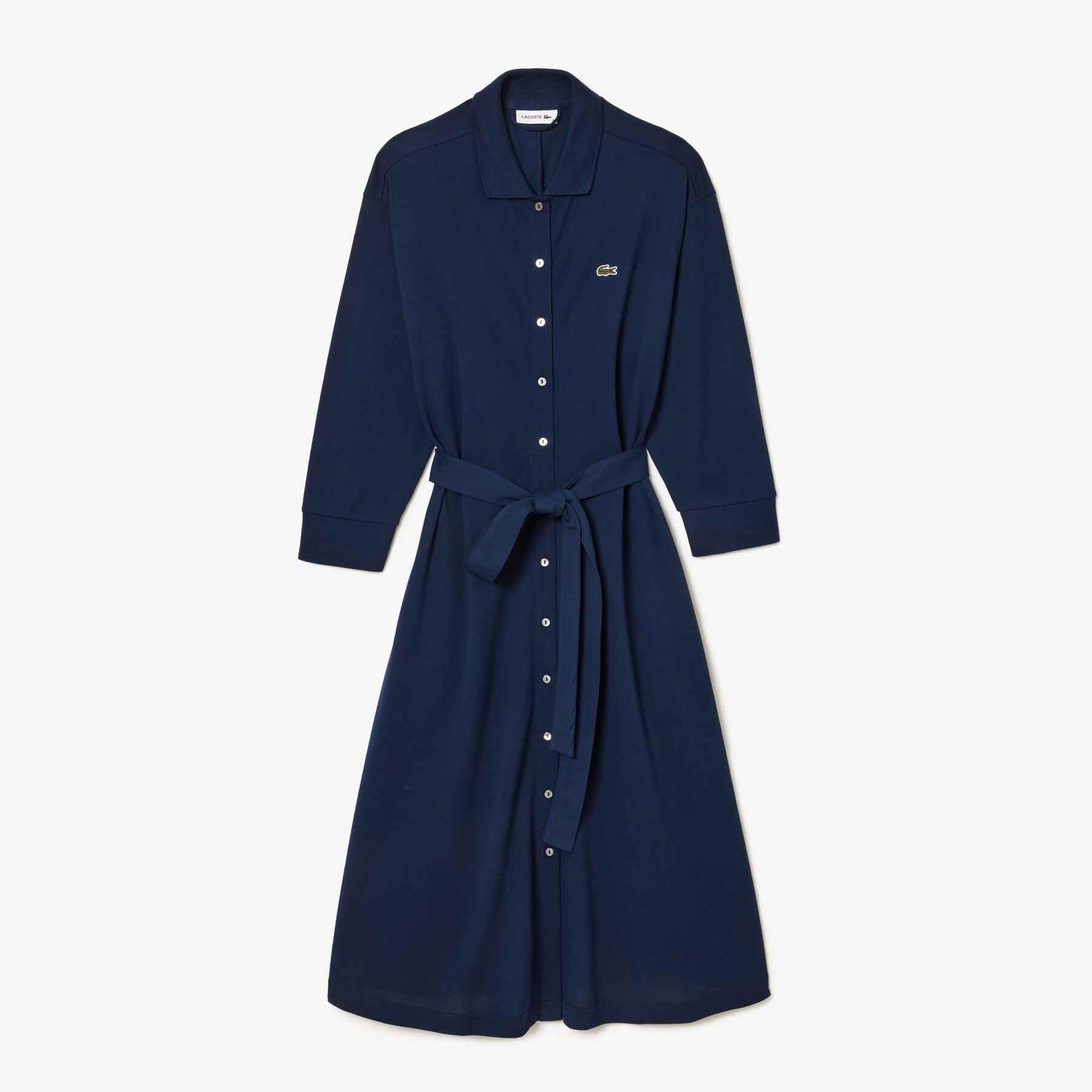3/4 Sleeve Cotton Pique Polo Dress