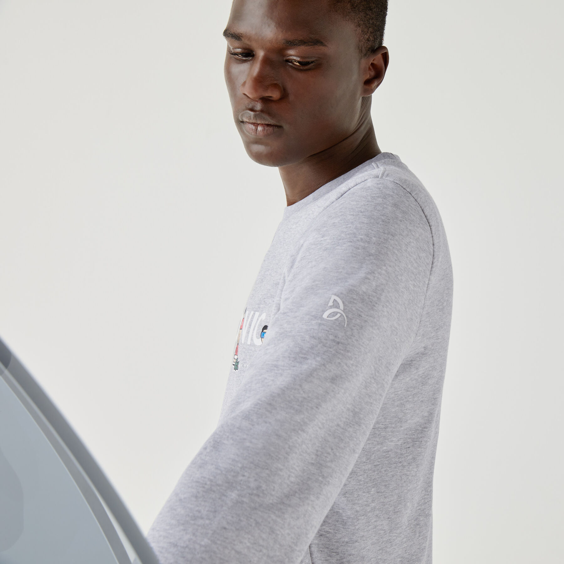 men s lacoste sport collab youssef sy in fleece sweatshirt