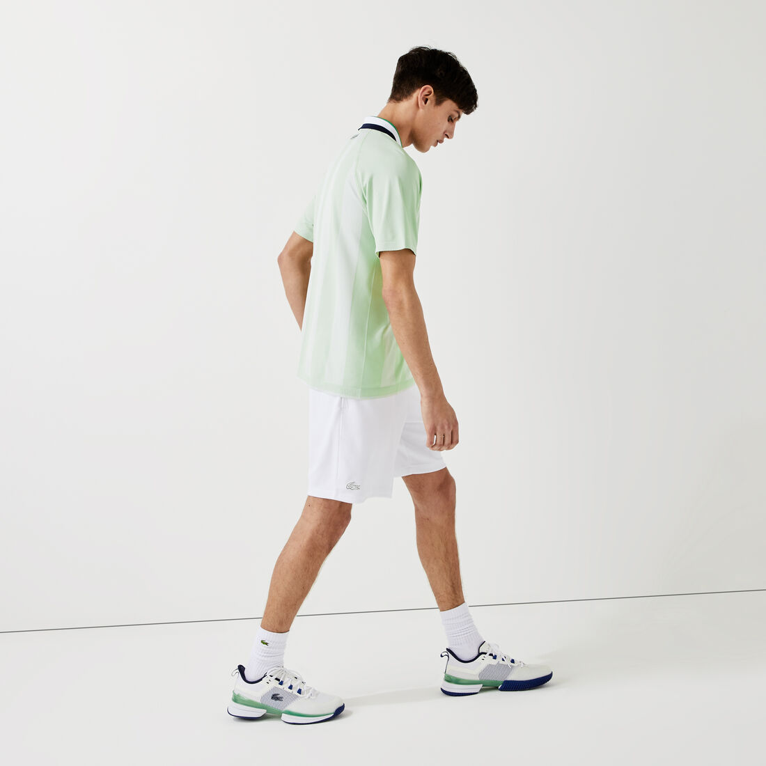 Men's Lacoste SPORT Seamless Open Collar Jacquard Polo Shirt Men's Lacoste SPORT Seamless Open Collar Jacquard Polo Shirt