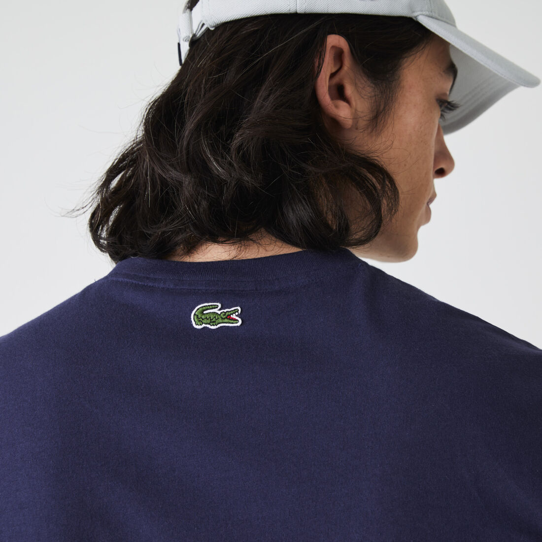 Men's Crew Neck Oversized Lacoste Club Badge Cotton T-shirt Men's Crew Neck Oversized Lacoste Club Badge Cotton T-shirt