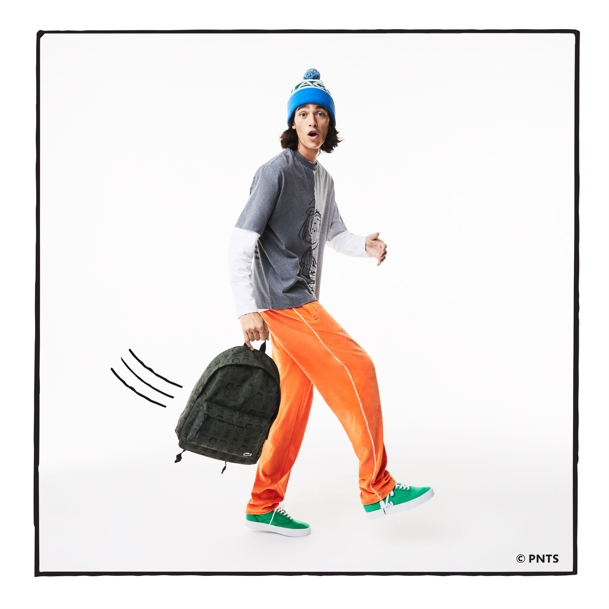 Men's Lacoste x Peanuts Print Canvas Backpack, | LACOSTE KSA