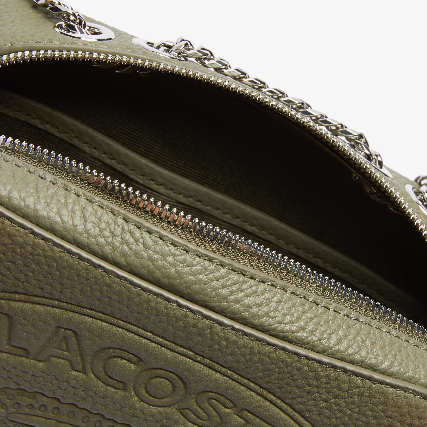 حقيبة كتف بسحاب من الجلد المحبب مجموعة Croco Crew للنساء حقيبة كتف بسحاب من الجلد المحبب مجموعة Croco Crew للنساء