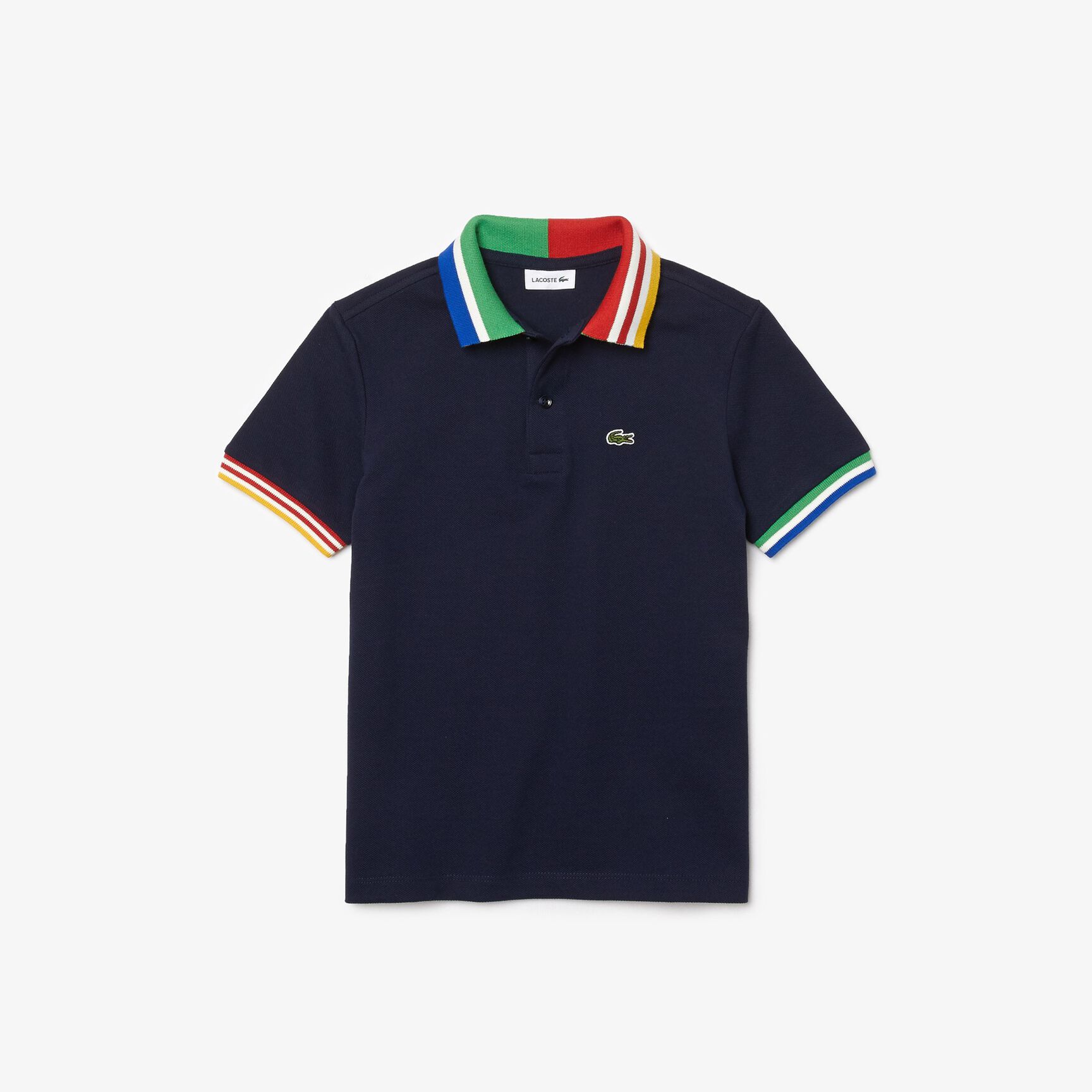 Boys&rsquo; Lacoste Striped Accents Cotton Piqu&eacute; Polo