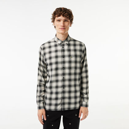 Cotton/wool Blend Checked Flannel Shirt