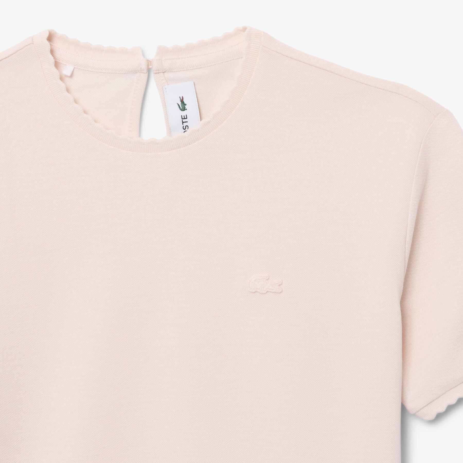 lacoste fluid scallop trim pique t shirt