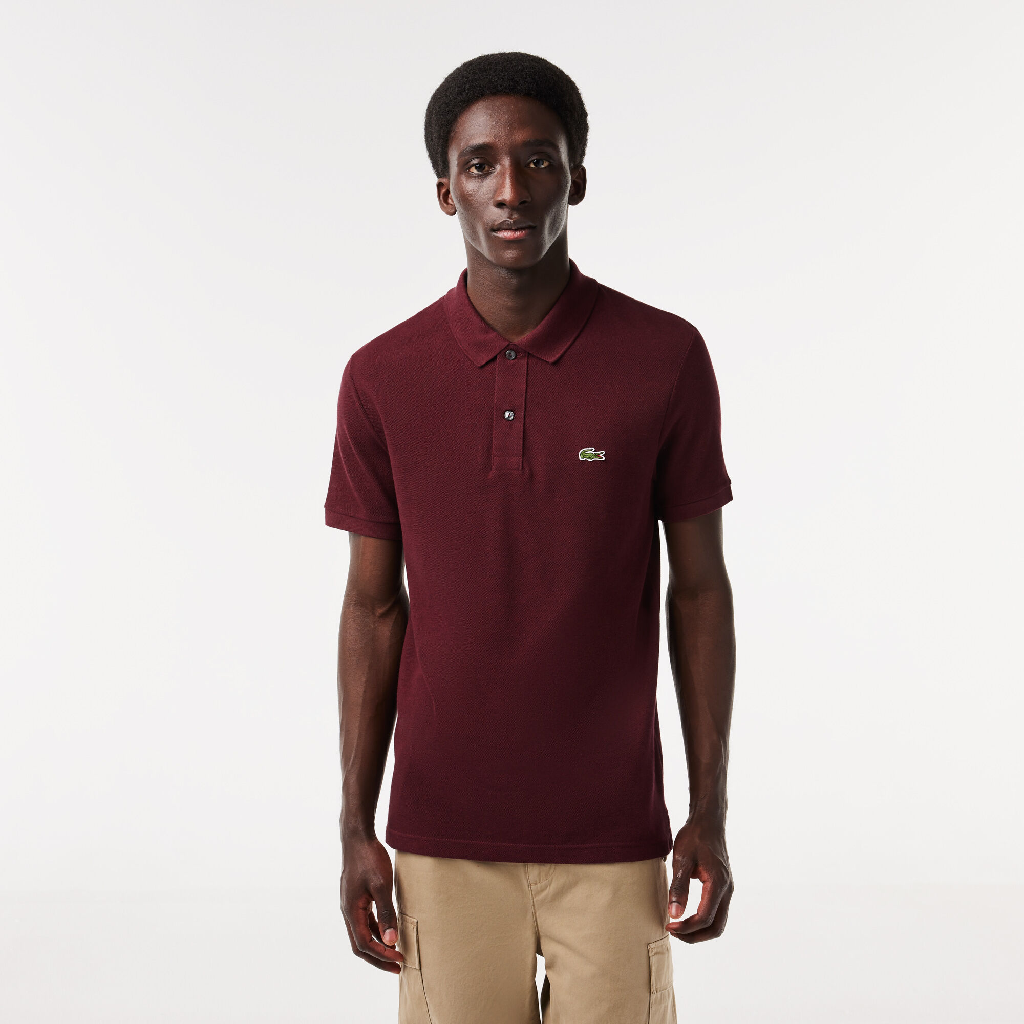 Burgundy outlet lacoste shirt