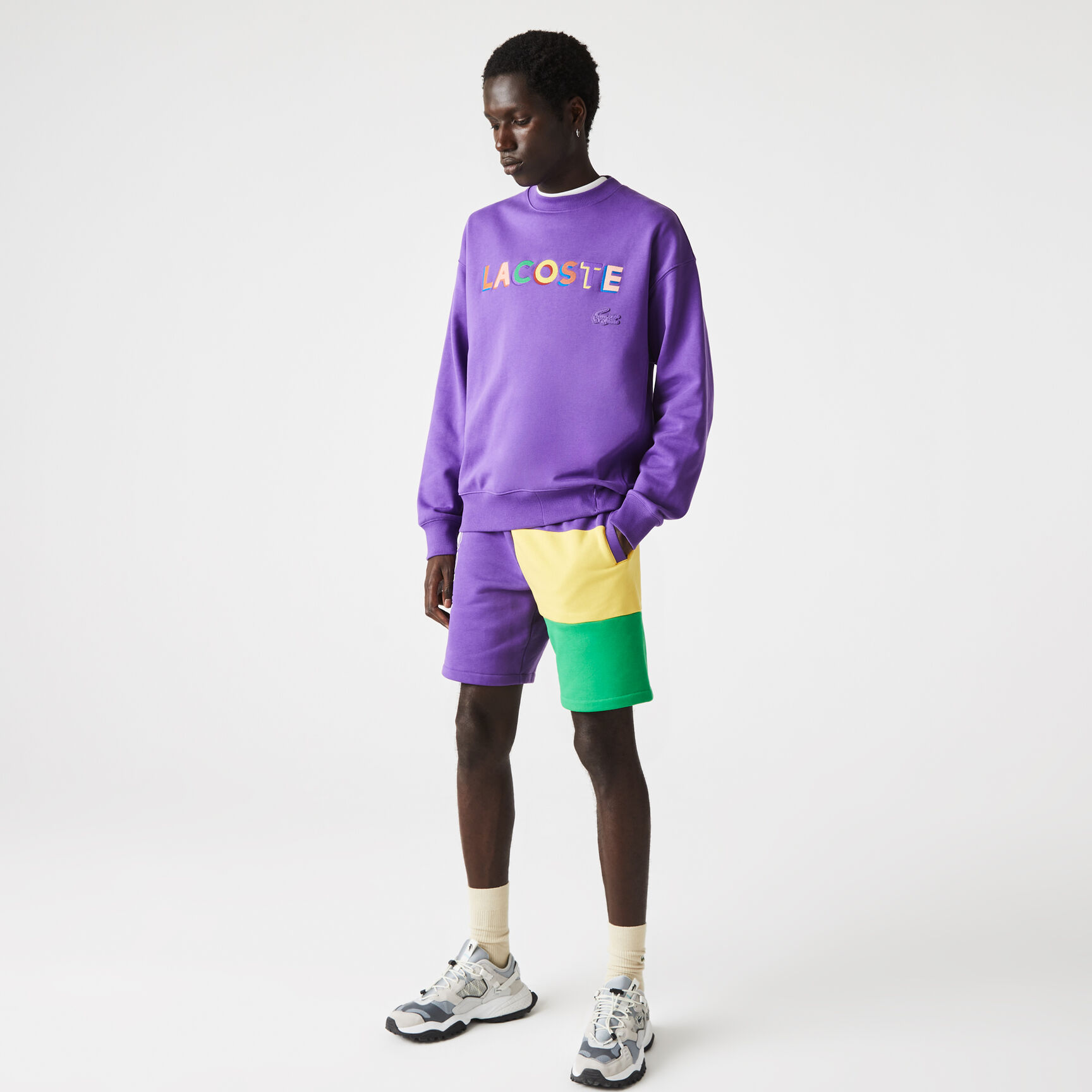 Unisex Lacoste L!VE Loose Fit Embroidered Fleece Sweatshirt Unisex Lacoste L!VE Loose Fit Embroidered Fleece Sweatshirt