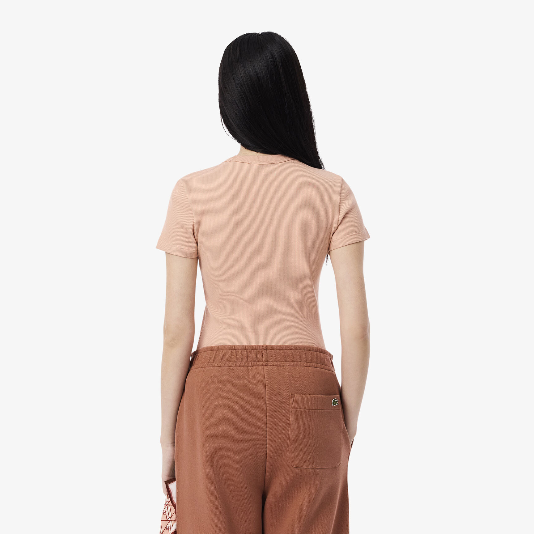 Slim Fit Ribbed Cotton T-shirt