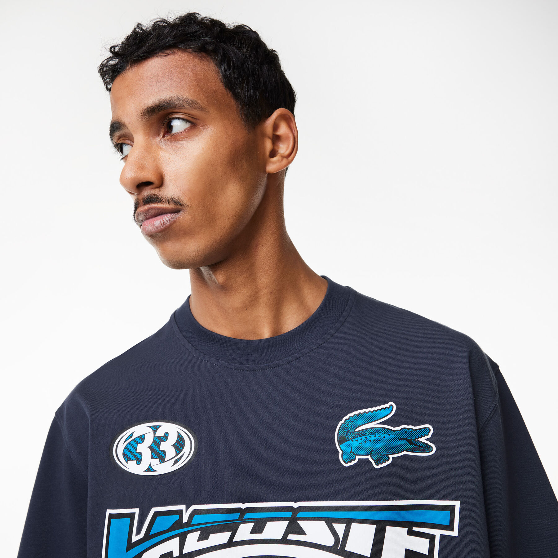 men s lacoste loose fit cotton jersey print t shirt