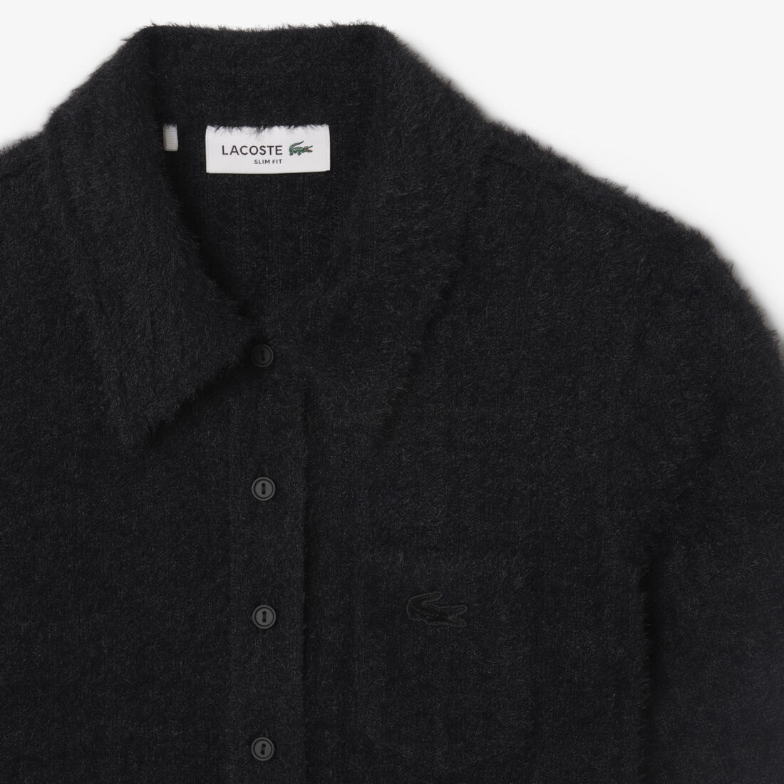 Slim Fit Fuzzy Rib Knit Polo Shirt Slim Fit Fuzzy Rib Knit Polo Shirt