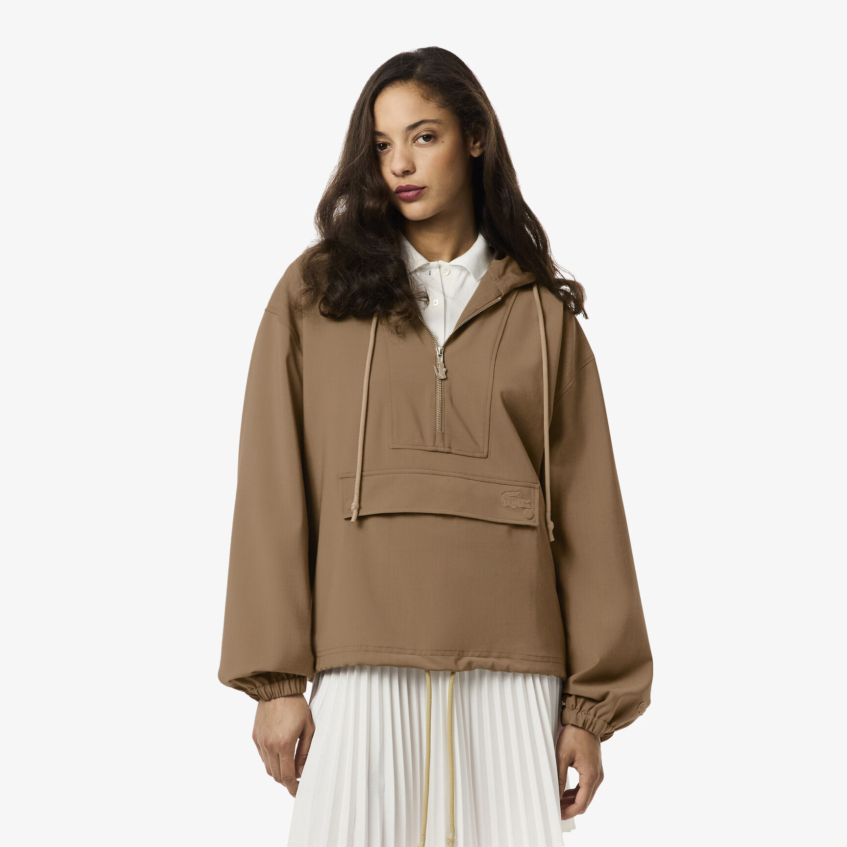 Oversized Wool Blend Popover Jacket