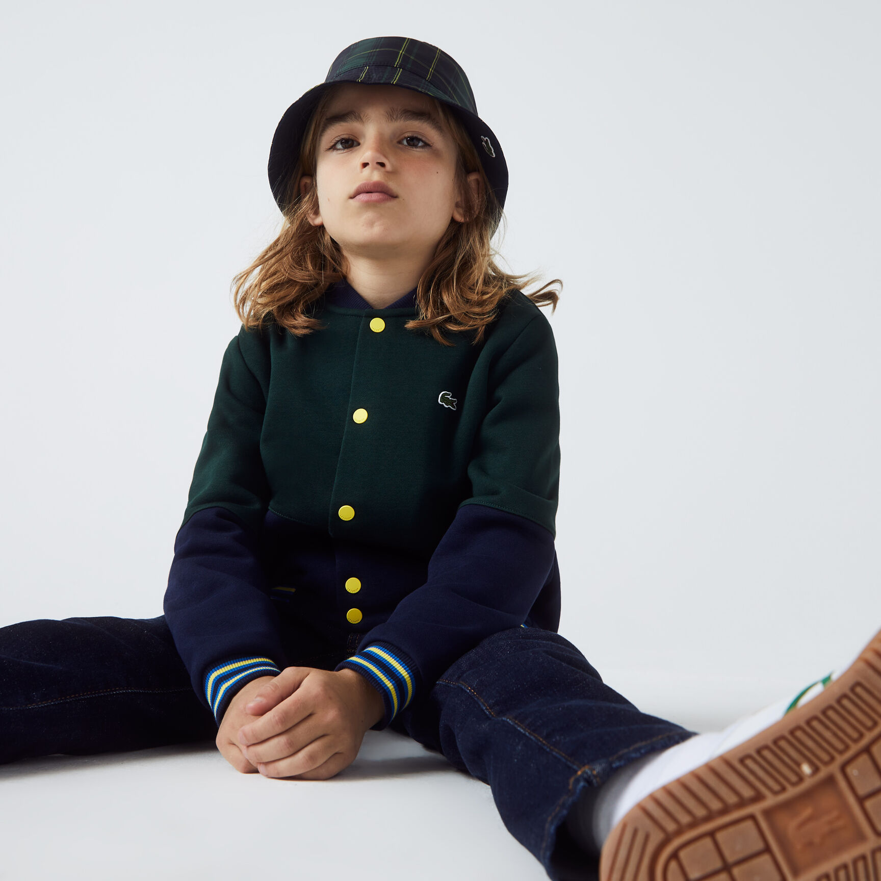 Boys' Lacoste Striped Organic Cotton Varsity Jacket Boys' Lacoste Striped Organic Cotton Varsity Jacket