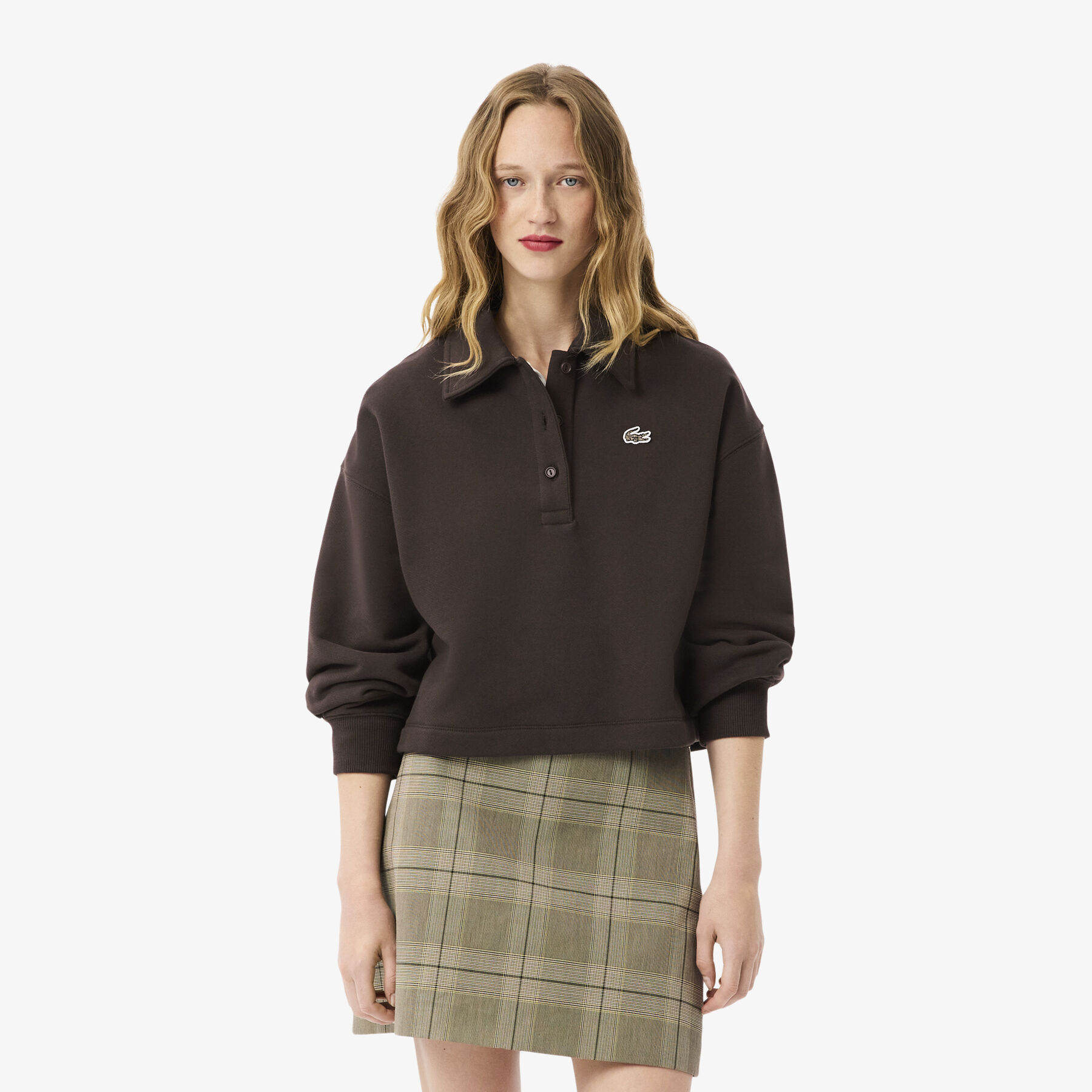 Oversized Fleece Polo Collar Sweatshirt Oversized Fleece Polo Collar Sweatshirt