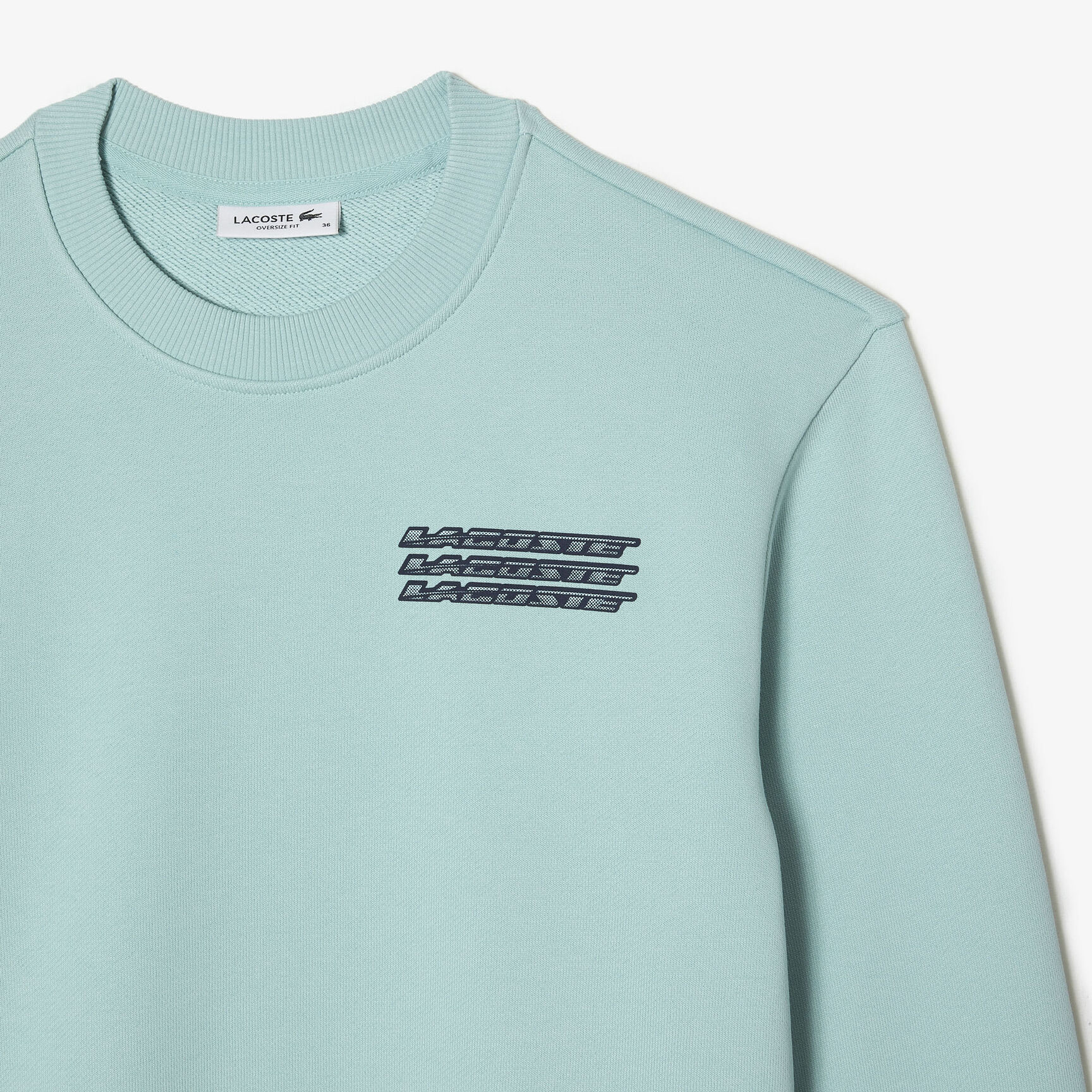 سويت شيرت لاكوست صوف بارز الملمس بطبعة للنساء