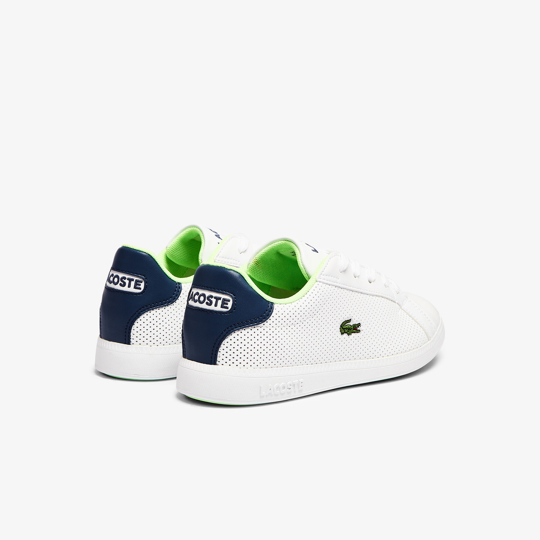 Children's Graduate Synthetic Perforated Trainers lacoste children s graduate synthetic perforated trainers