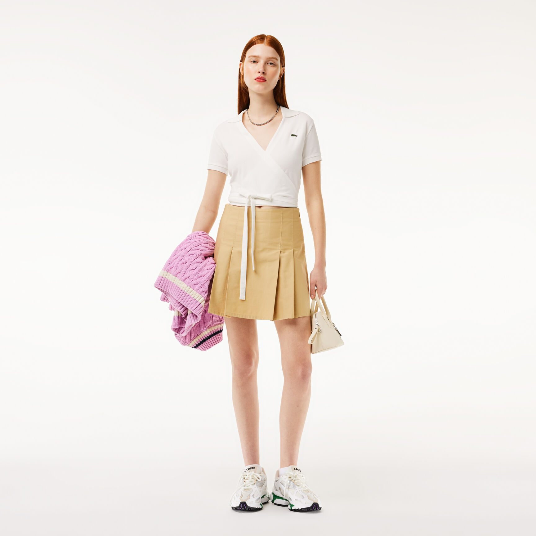 قميص بولو بيكيه مطاطي متقاطع