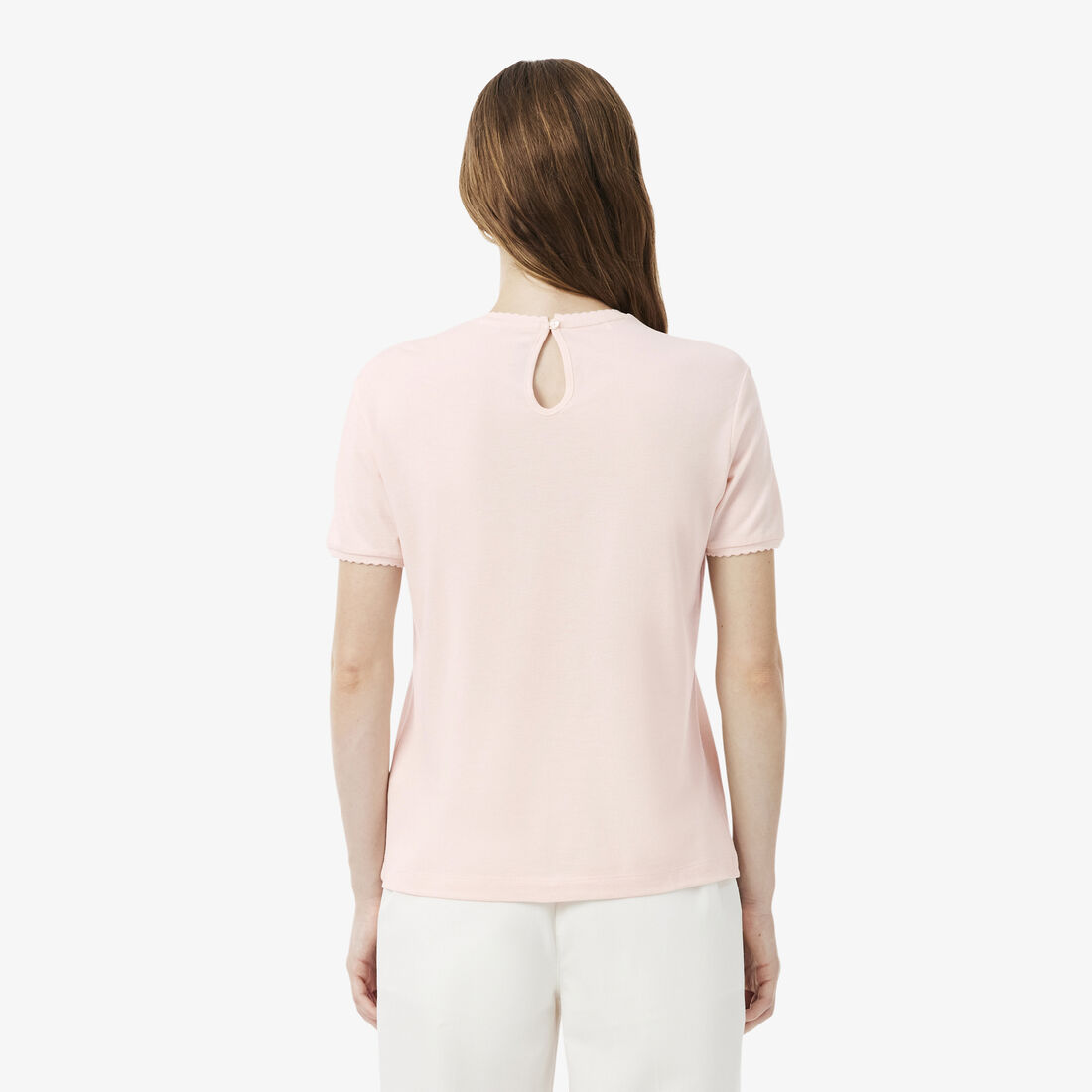 lacoste fluid scallop trim pique t shirt
