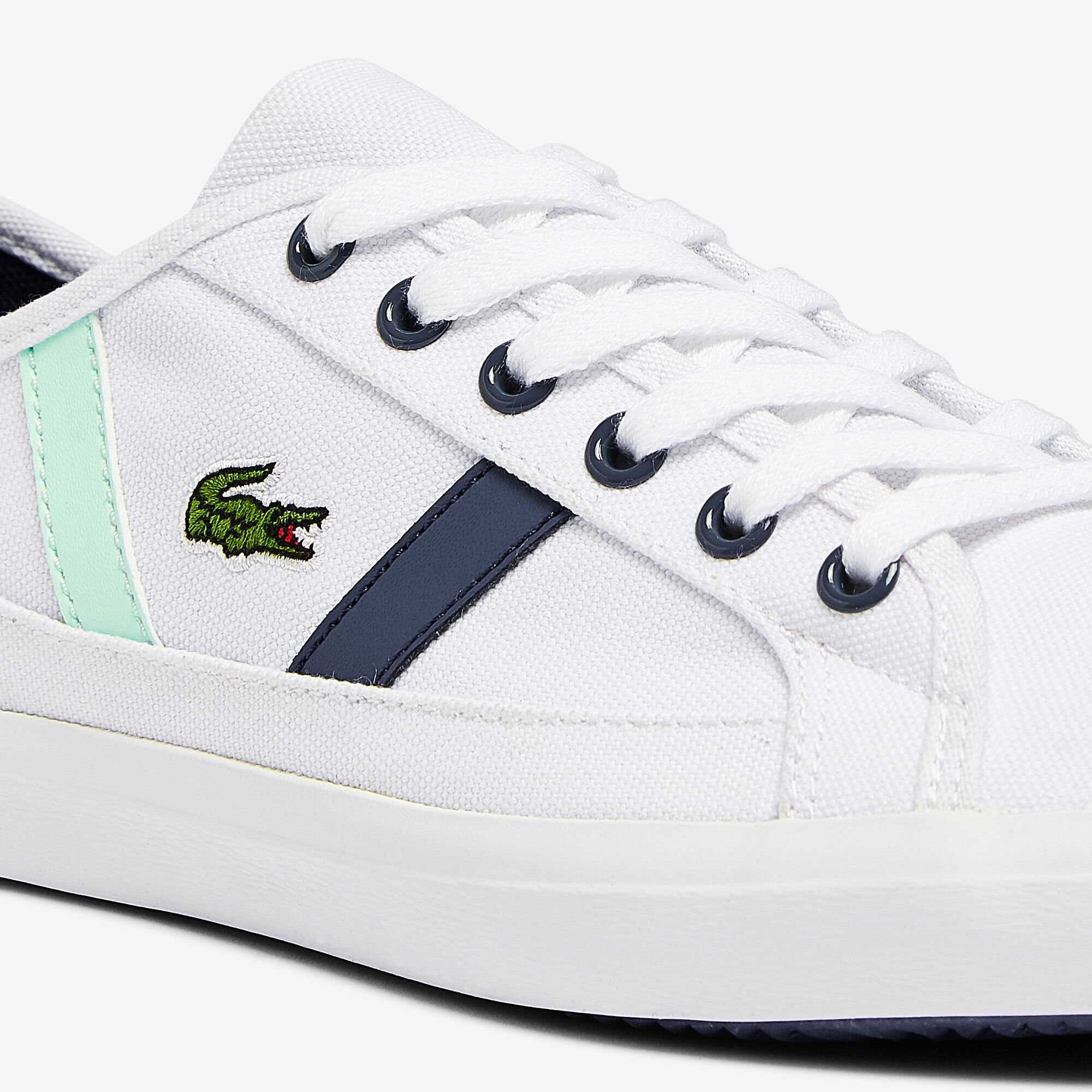 Women's sideline canvas and leather sneakers outlet
