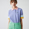 women s lacoste striped sleeve textured cotton polo shirt
