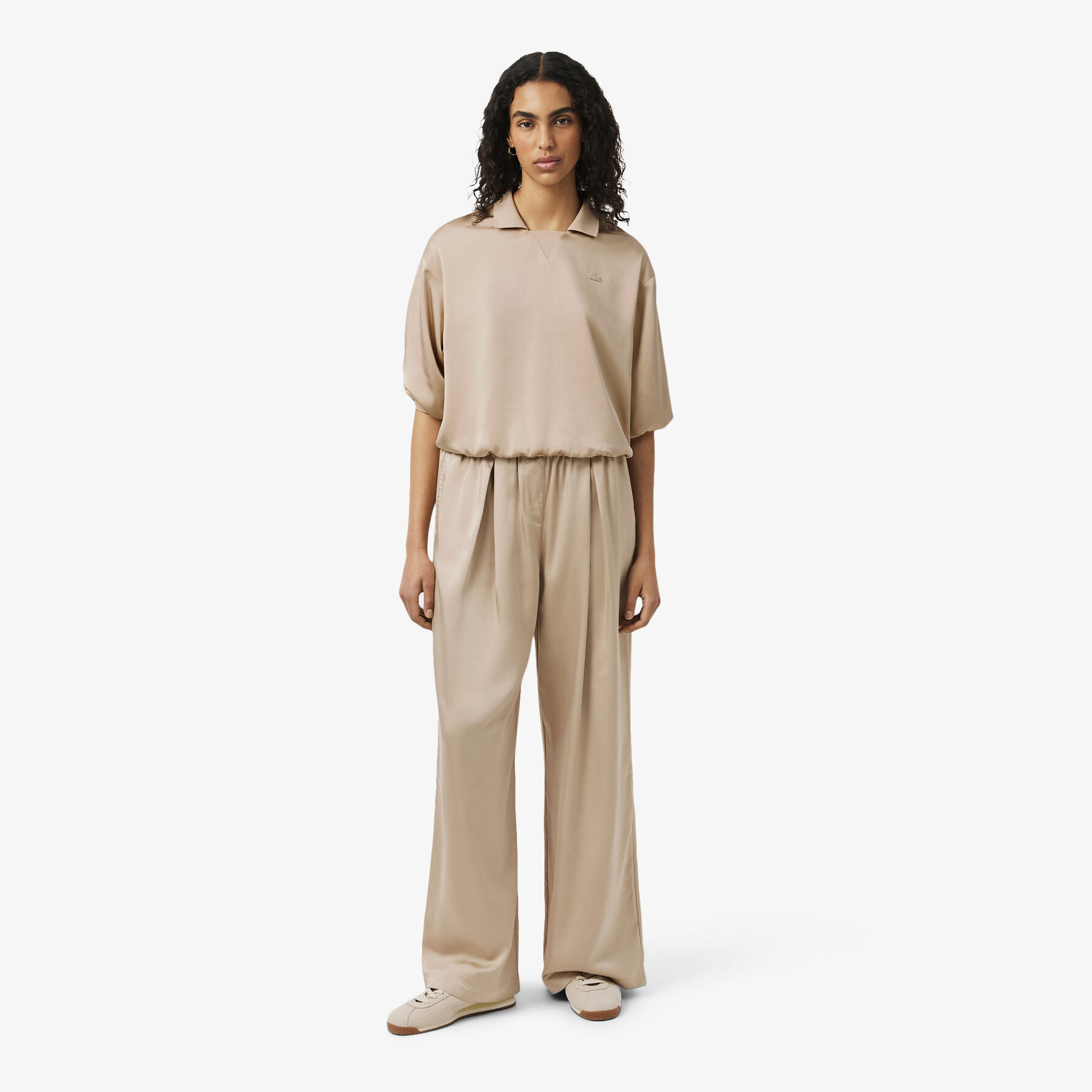 Oversized Elasticated Satin Pants lacoste oversized elasticated satin pants