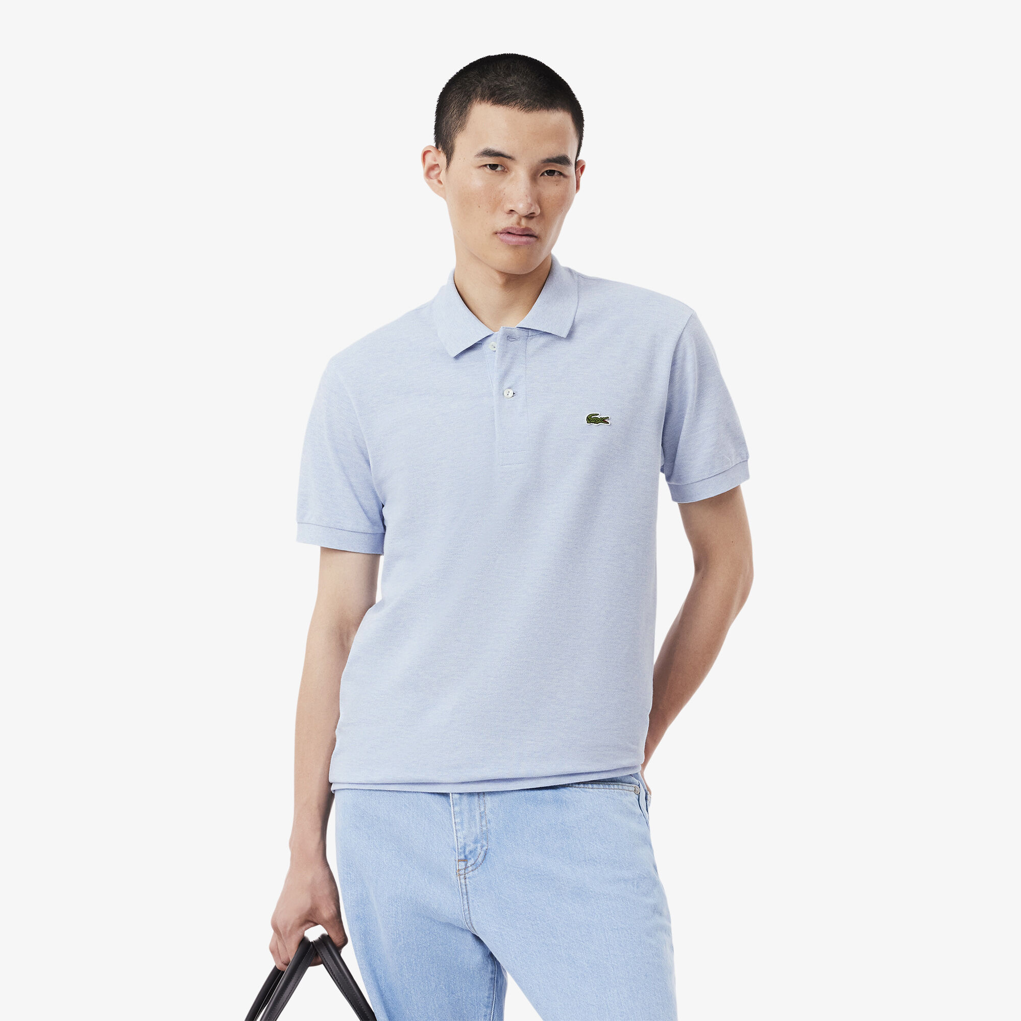 Buy Original L.12.12 Heathered Petit Pique Cotton Polo Shirt Lacoste SA