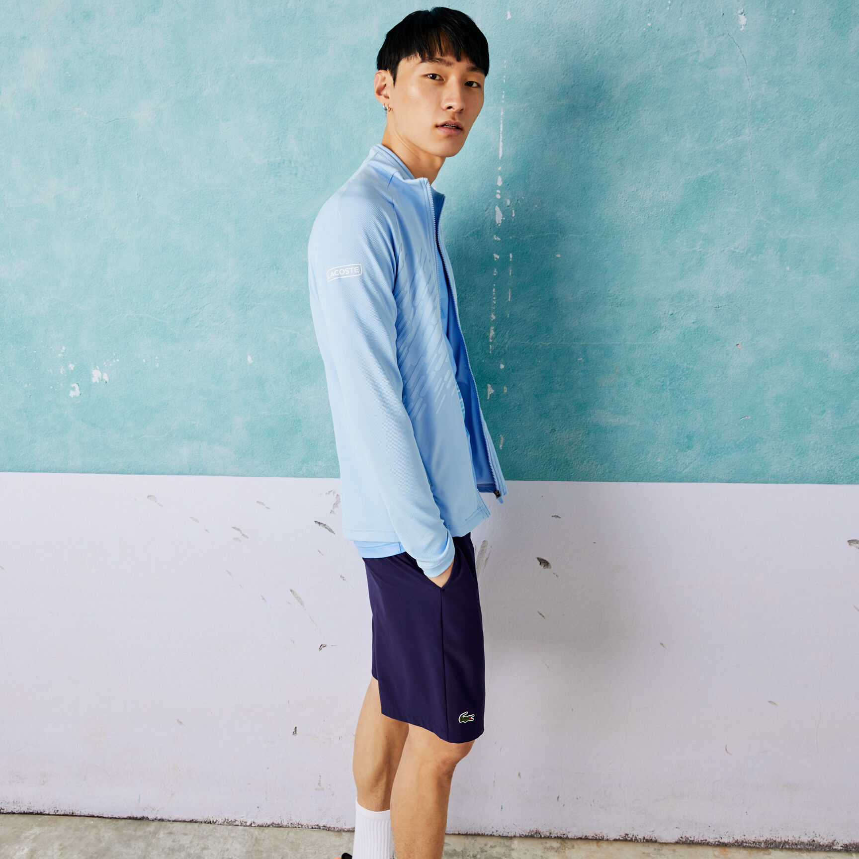 جاكيت معالج بسحّاب للرجال مجموعة Lacoste SPORT x Novak Djokovic جاكيت معالج بسحّاب للرجال مجموعة Lacoste SPORT x Novak Djokovic