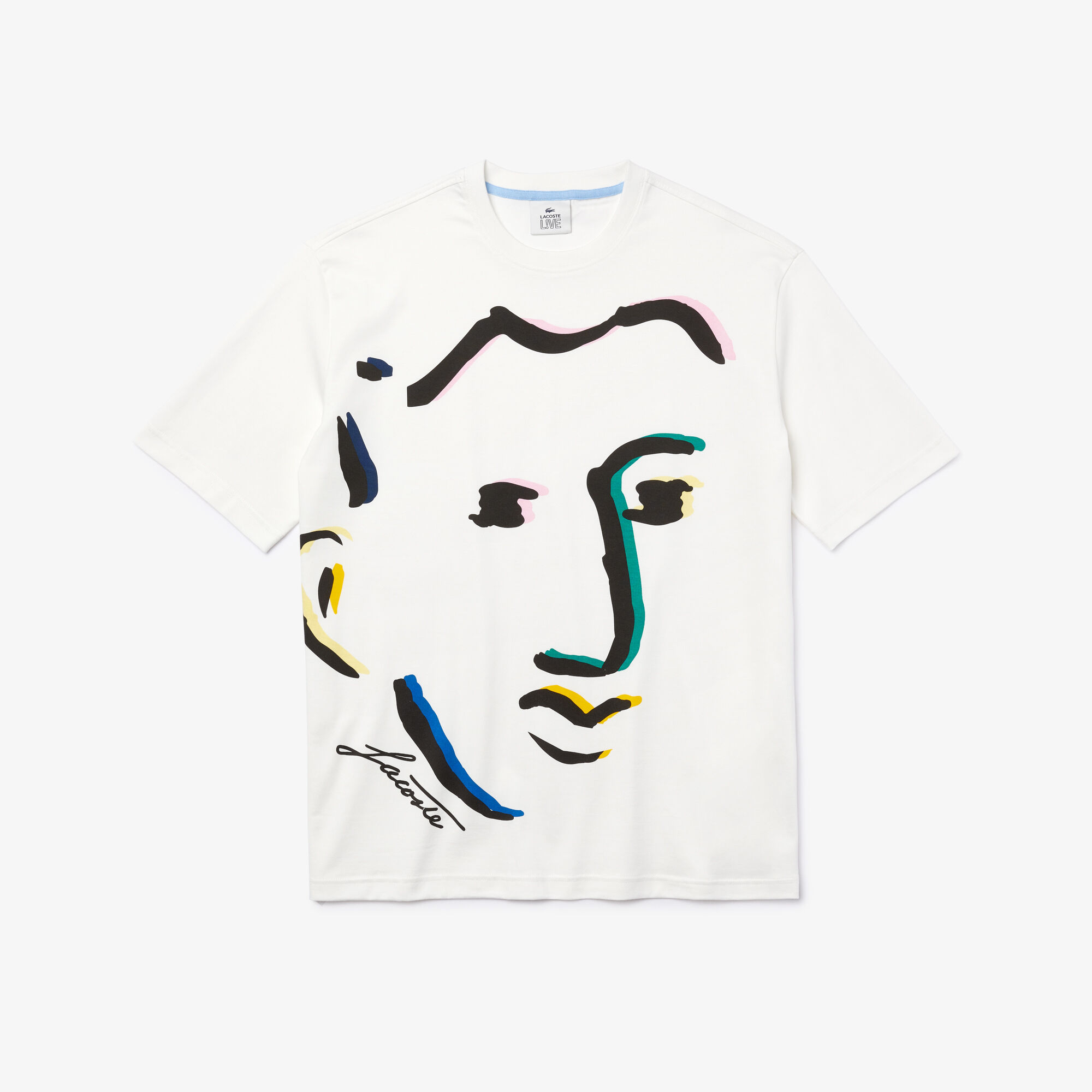Unisex Lacoste LIVE Face Print Cotton T-shirt