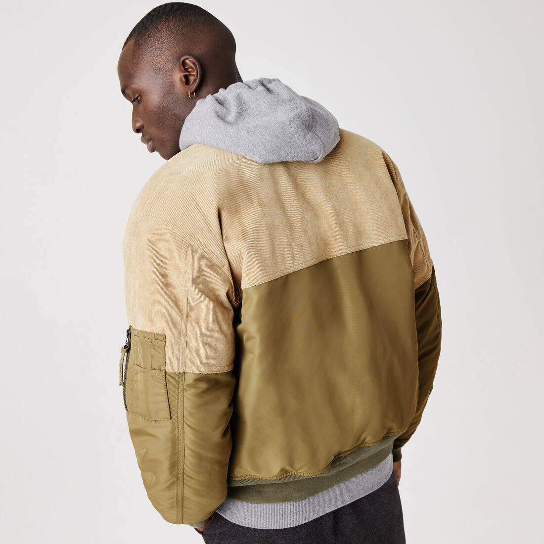 Men’s Bimaterial Quilted Zip Bomber Jacket Men’s Bimaterial Quilted Zip Bomber Jacket