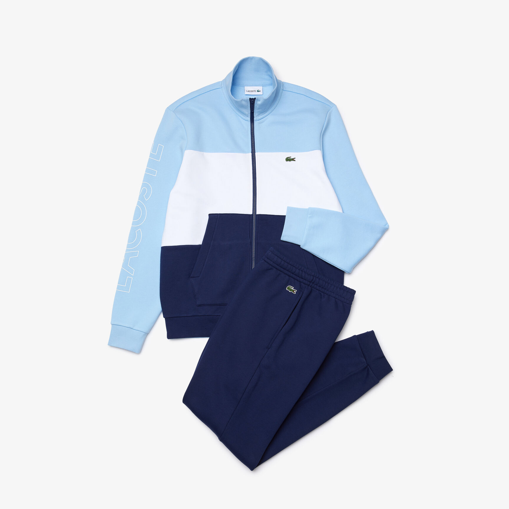 Men's Printed Colorblock Fleece Tracksuit