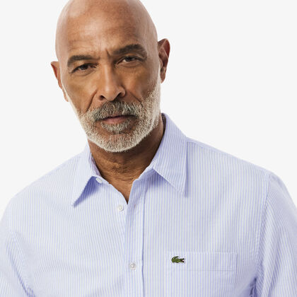 قميص أكسفورد مخطط بقصّة عادية