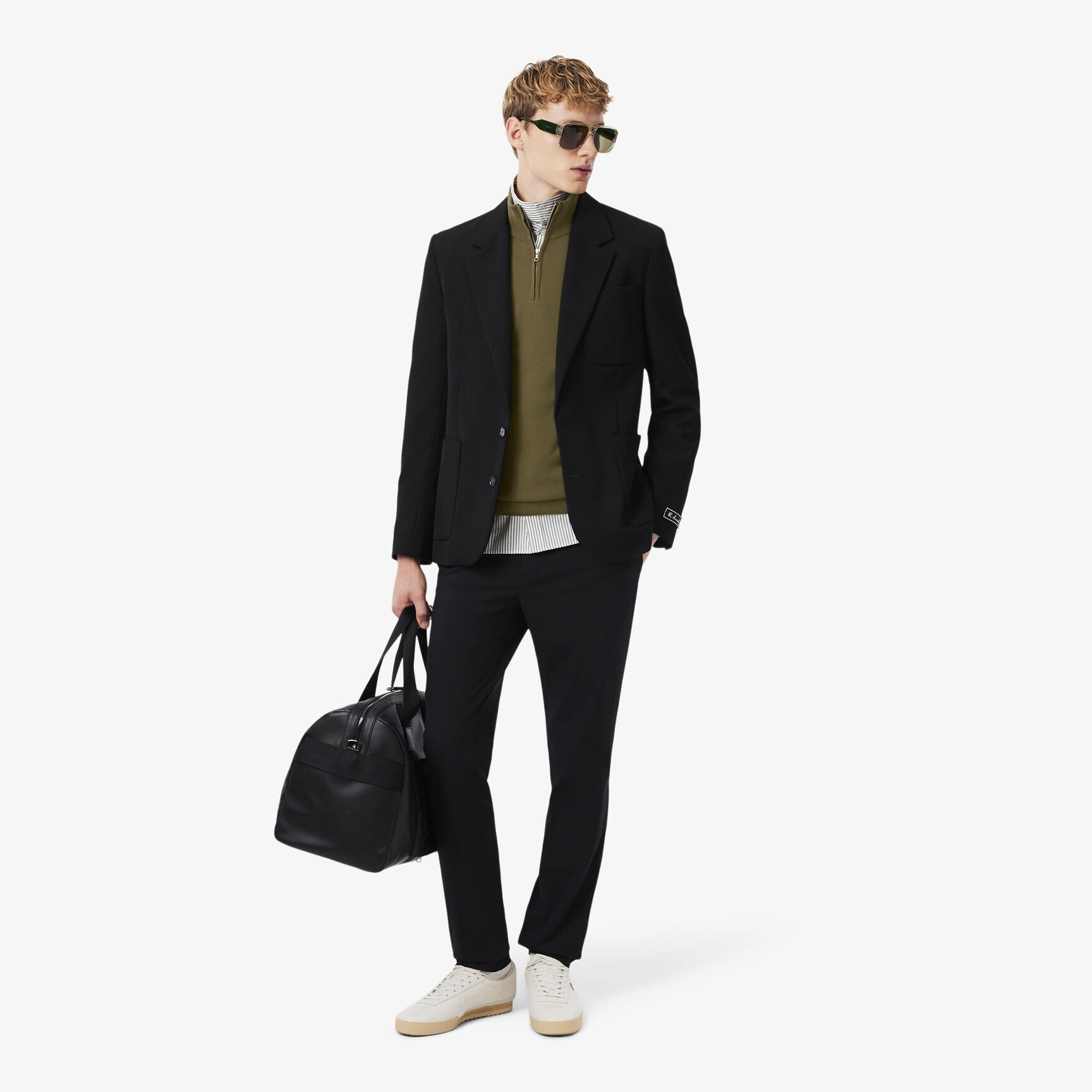 Zipped High Neck Cotton Sweater