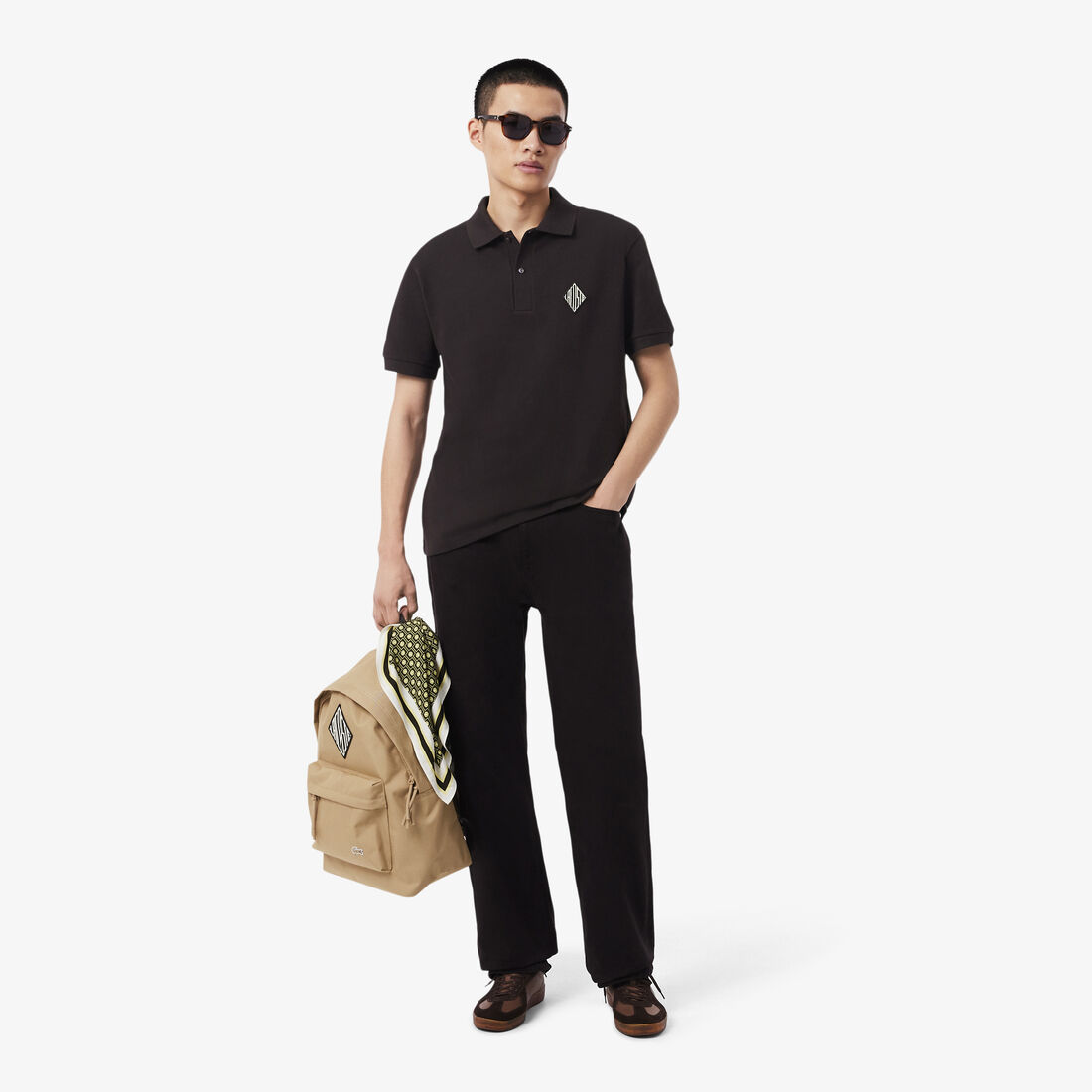 Classic Fit Badge Accent Pique Polo Shirt Classic Fit Badge Accent Pique Polo Shirt