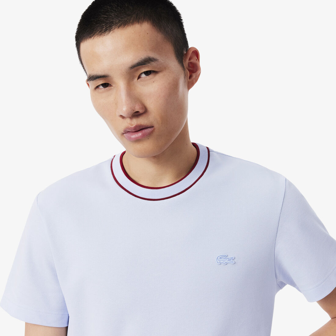 Stretch Pique Stripe Collar T-shirt Stretch Pique Stripe Collar T-shirt