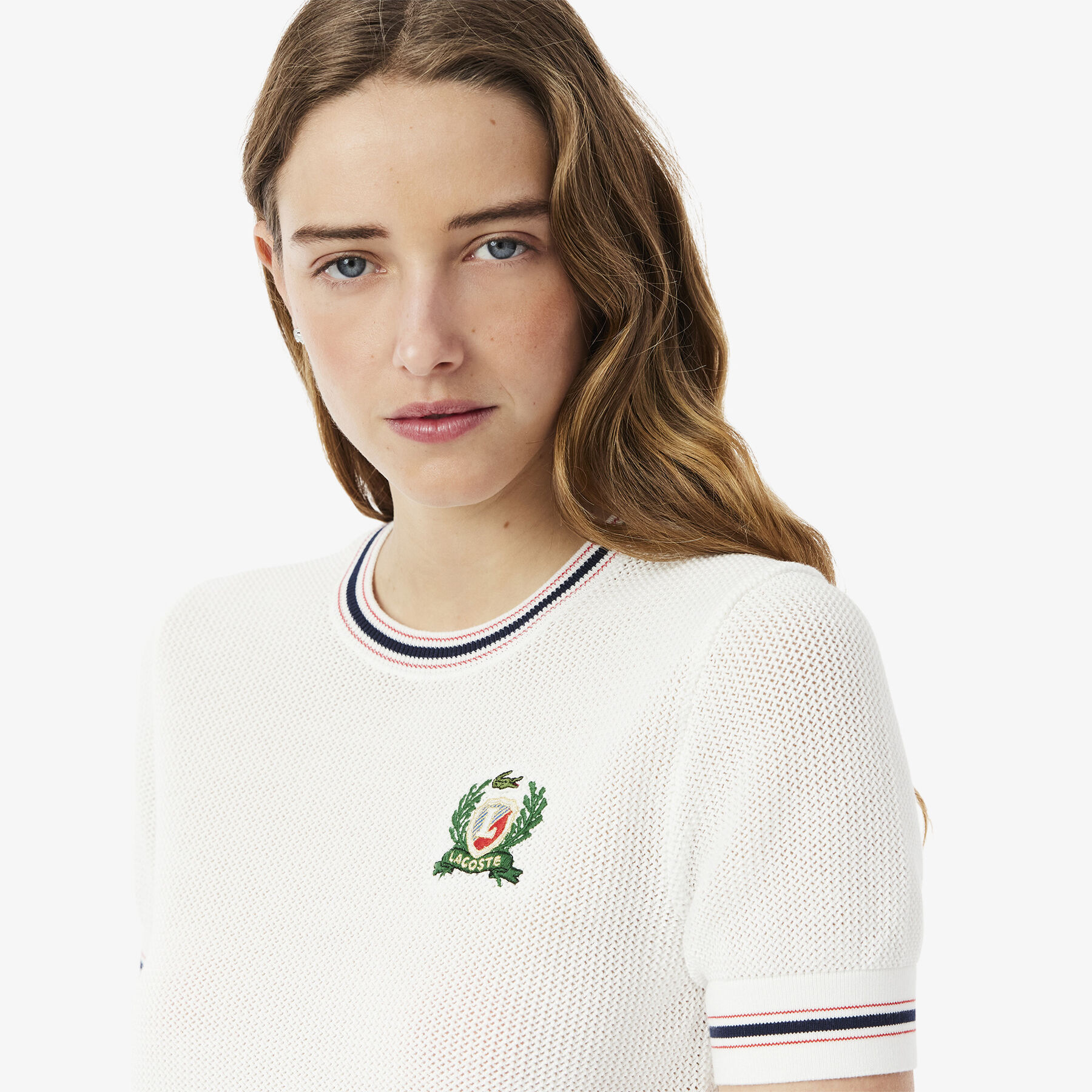 French Made Embroidered Shield Sweater lacoste french made embroidered shield sweater