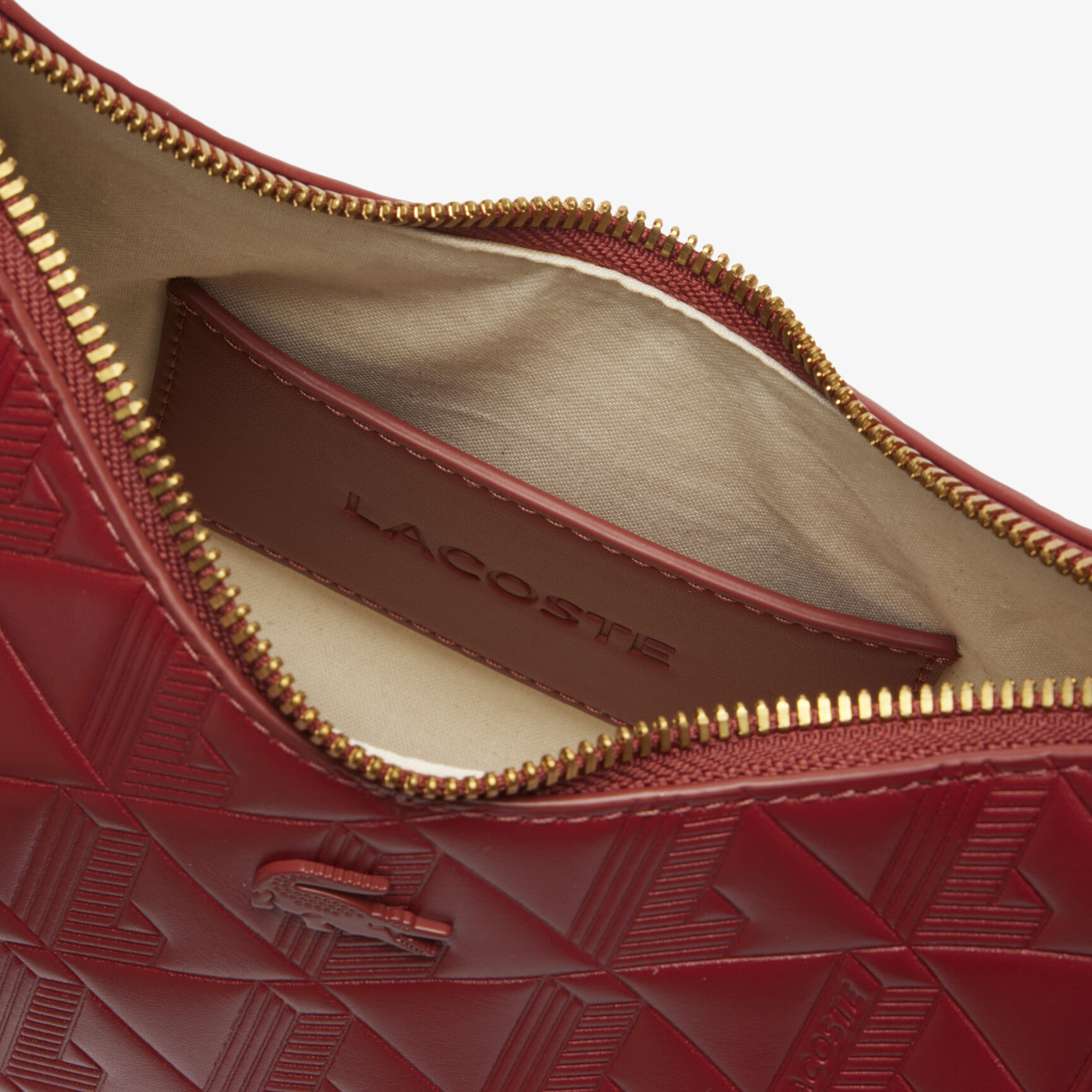 محفظة ماهيكي الجلدية المنقوشة على شكل نصف قمر